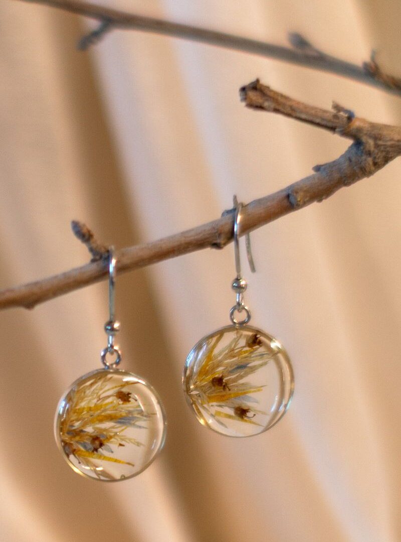 Orecchini Tela Fiorita verde salvia | Fiorire Bottega Floreale