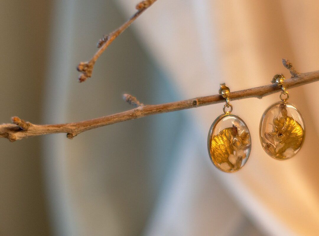 Orecchini Tela botanica ortensia lilla | Fiorire Bottega Floreale